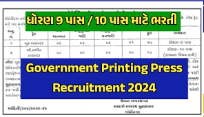 Govt Printing Press Gandhinagar Recruitment 2024